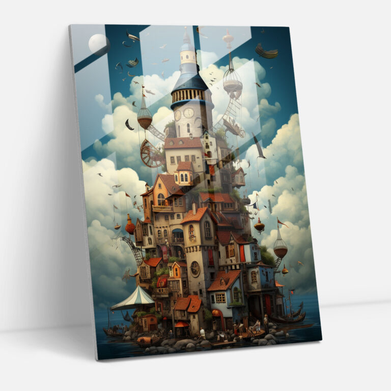 Galata Tower Glasbild - Heimdekoration Magische Elemente Glasdruck