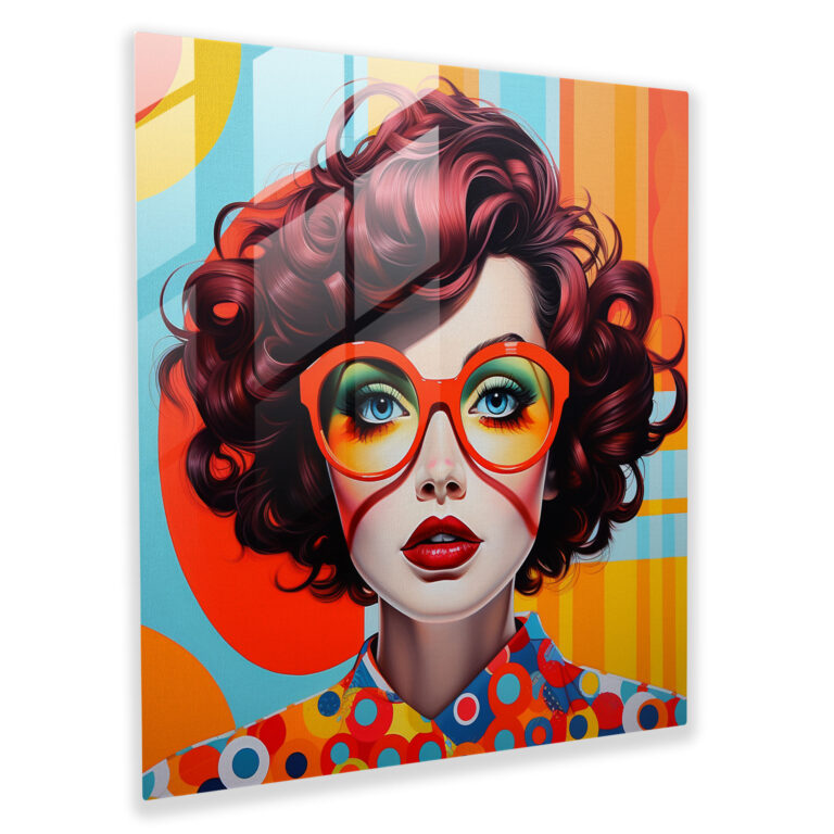 Farbspritzer Glasbild - Pop-Art-inspirierte Glas-Wandkunst - Wanddekoration - Glas-Kunst
