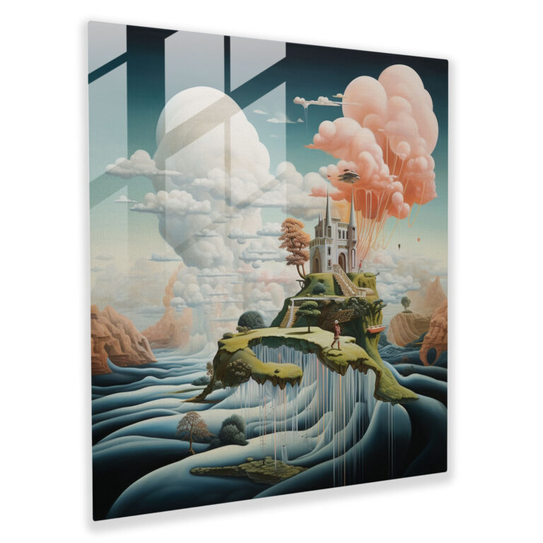 Hermes Glasbild - Dreamscape Messenger - Hermes Wohnaccessoire Wanddekoration Glas Kunst