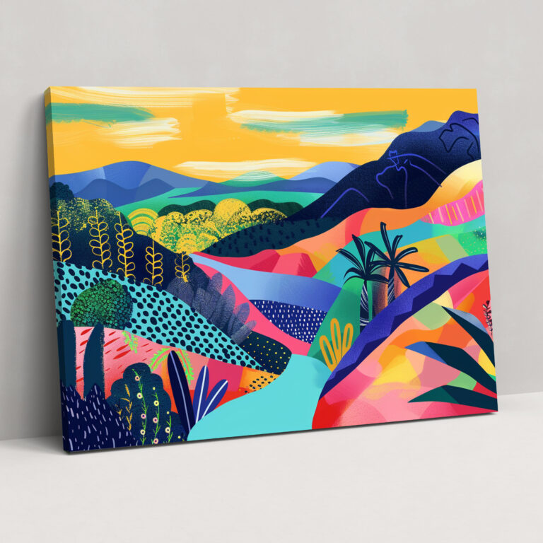 Traumhafte Landschaft im Stil von Henri Matisse - Leinwandbild für die Wanddekoration
