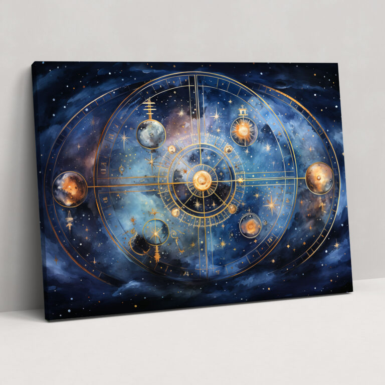 Horoskop Leinwandbild - Astrologie Wanddekoration