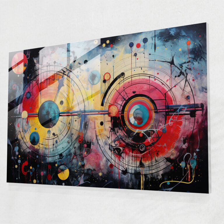Glasbild: Sternzeichen Symbole - Horoskop Abstrakte Kunst Modernes Kunstwerk