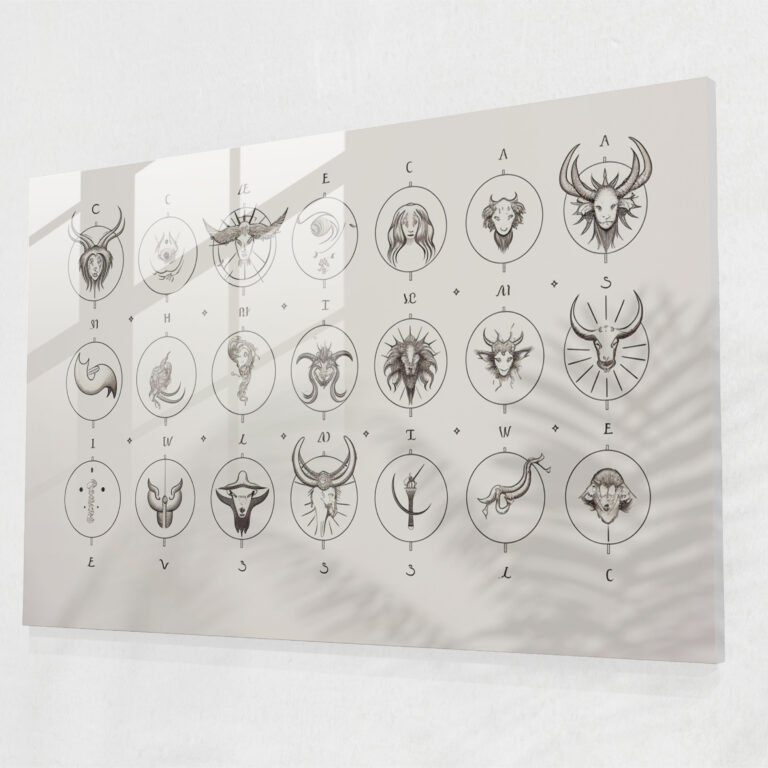 Horoskop Glasbild: Sternzeichen Harmonie - Wohn- und Wanddekoration Tierkreiszeichen