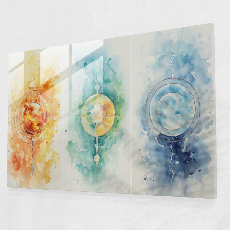 Horoskop Glasbild - Sternzeichen Glaswandkunst Wohnkultur Abstrakt