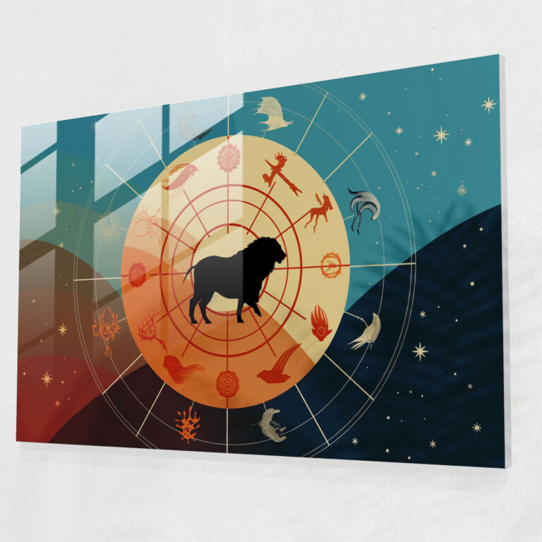 Zodiac Silhouette Glasbild - Horoskop Moderne Wanddekoration Glas Kunst