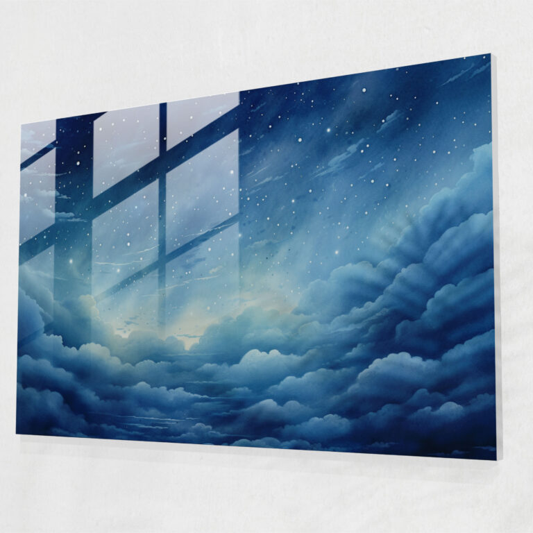 Glasbild Sternzeichen - Modernes Kunstwerk Wanddekoration Aquarellmalerei