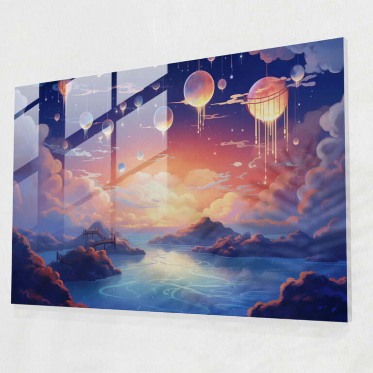 Glasbild Horoskop - Glaswandkunst Wohnkultur Ruhevolle Landschaft
