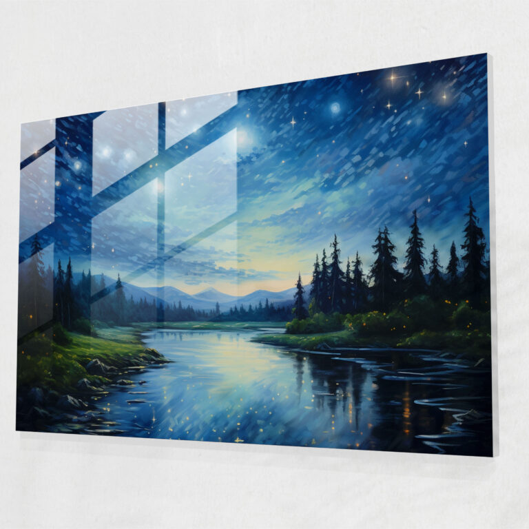 Glasbild Sternzeichen - Sternenhimmel Wanddekoration Ruhe