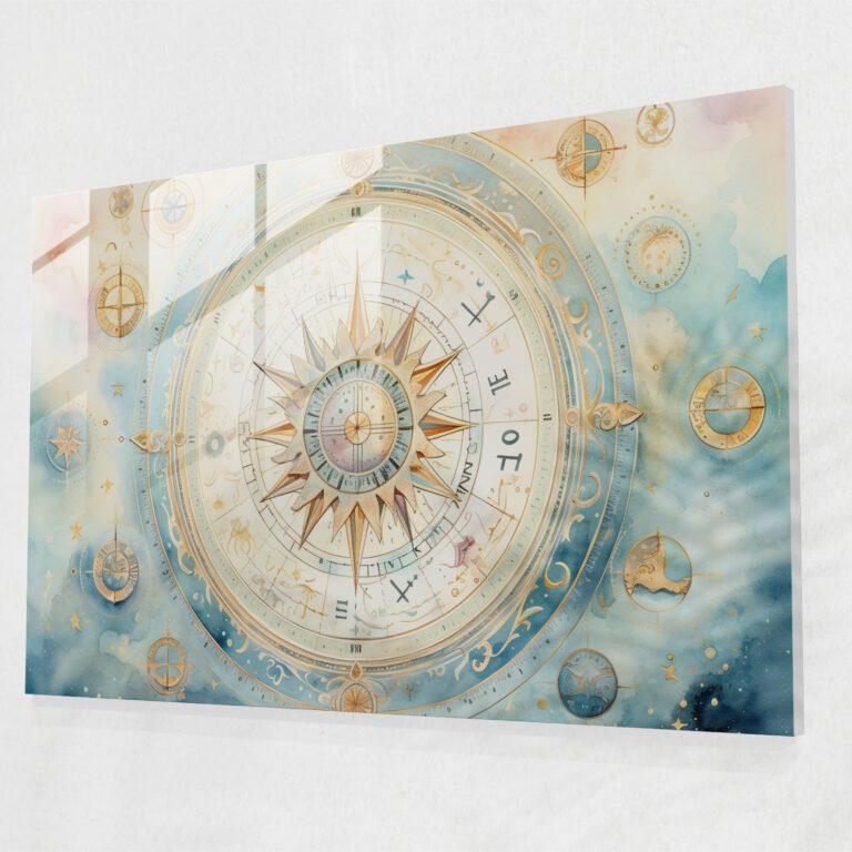Glasbild Sternzeichen Wandkunst - Sternzeichen Wanddekoration Glasbild Glas Kunst