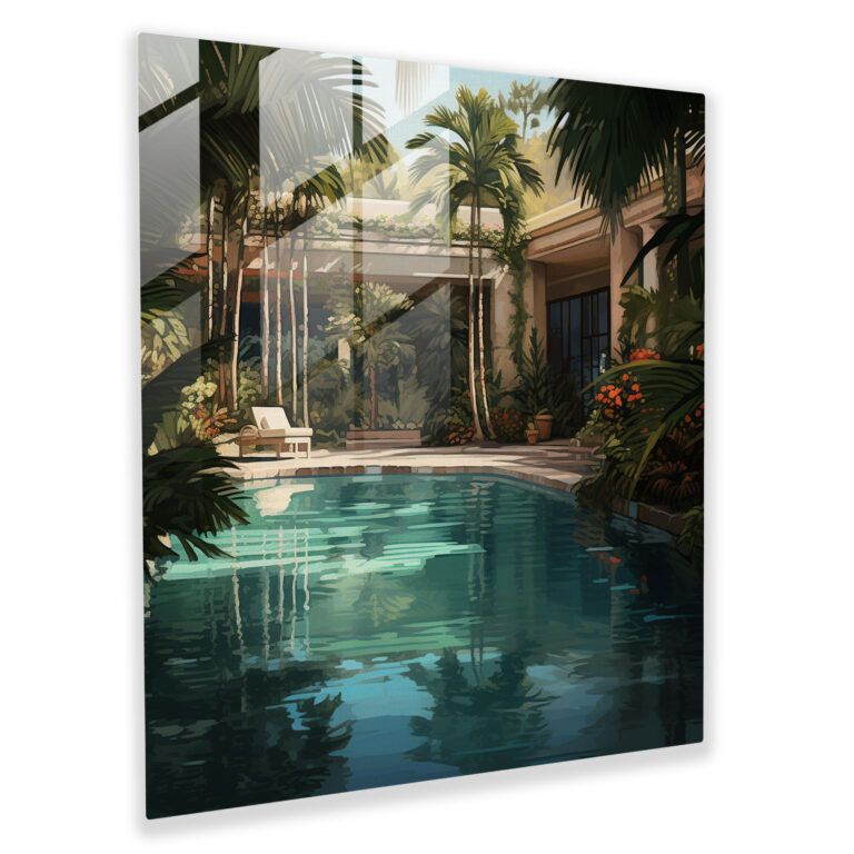 Tropisches Paradies Glasbild - Hotel Glaswandkunst Wanddekoration