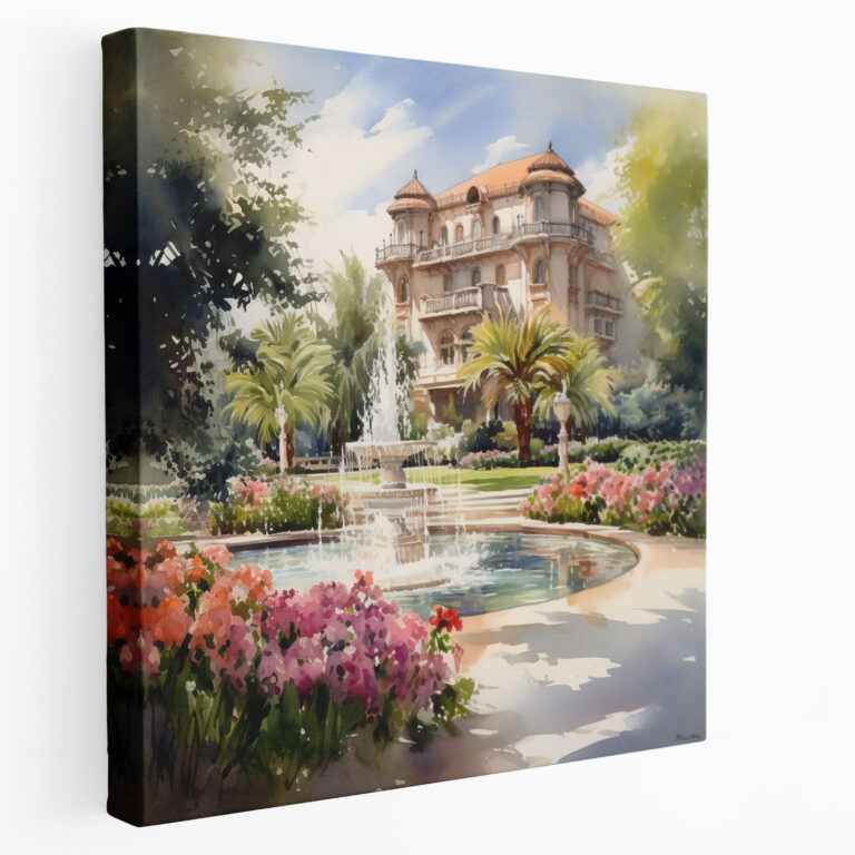Leinwandbild Hotel Gartenmalerei - Hotel Leinwand Wandkunst Hotel Thema
