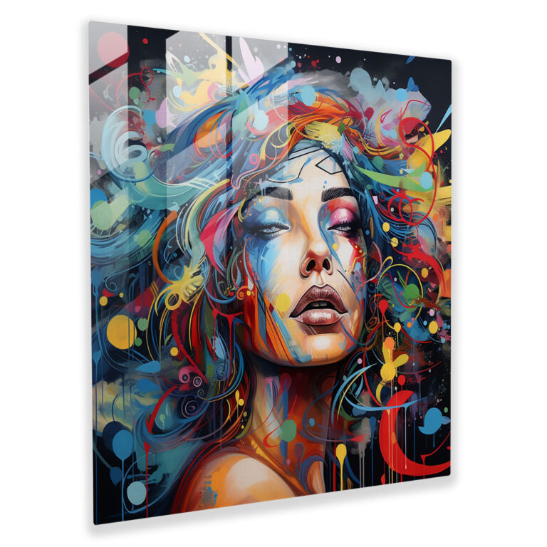 Street Art Explosion Glasbild - Bunte Graffiti Glas Wandkunst