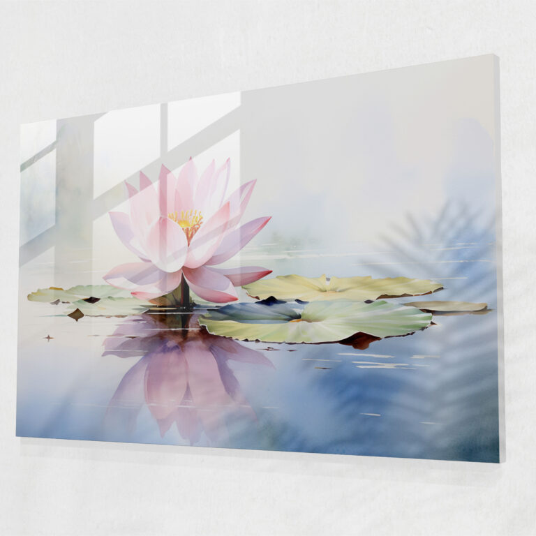 Hypnose Glasbild - Entspannendes Aquarellgemälde für Hypnose und Achtsamkeit