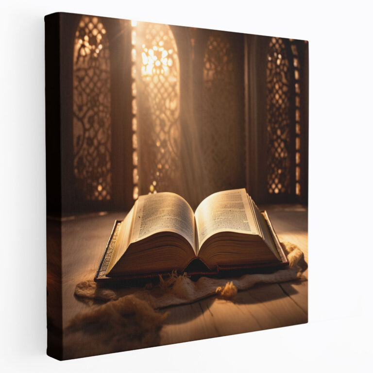 Holy Quran Leinwandbild - Offenes Heiliges Buch Leinwandbild