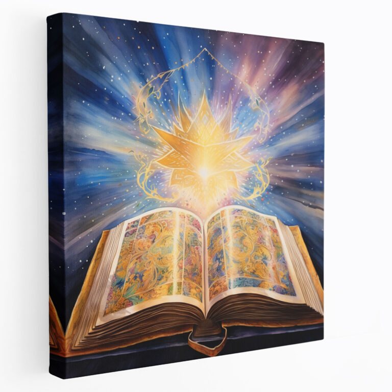 Holy Quran Wandkunst - Lebendiges Aquarell Gemälde Leinwandbild - Spirituelle Kunst Wanddekoration