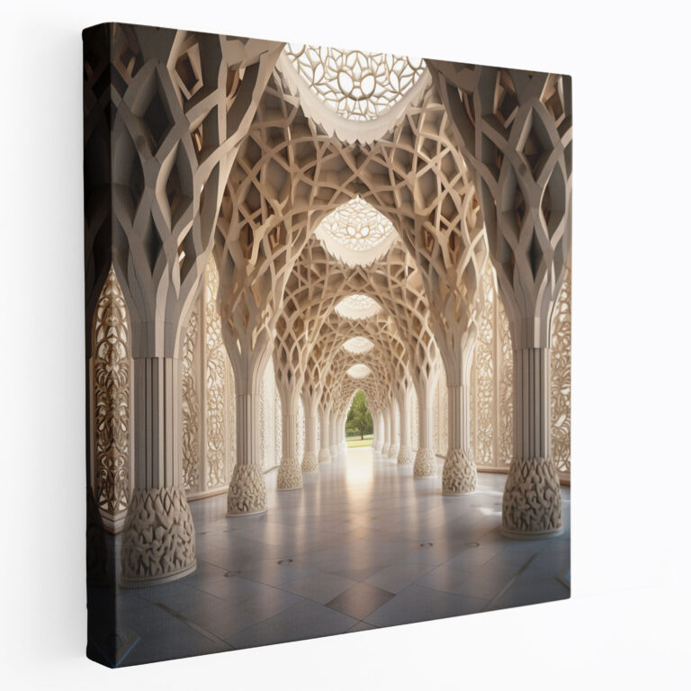 Holy Quran Wandkunst - Islamische Architektur und Design - Leinwandbild Heiliger Quran Islamische Architektur Wohnkultur