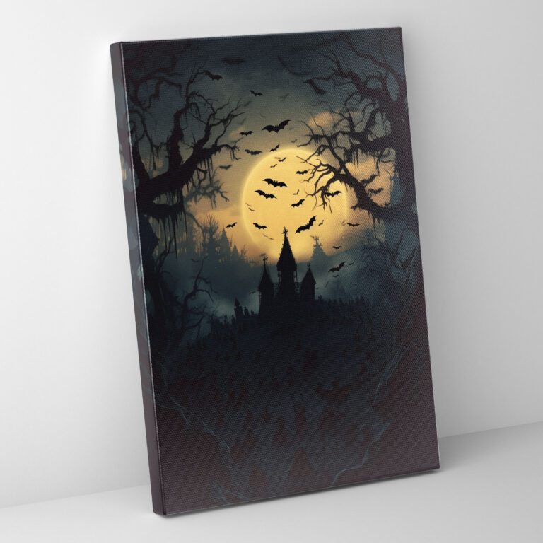 Horror Friedhof Silhouette Wandkunst - Unheimlich Bedrohlich Wohnkultur Friedhof Silhouette
