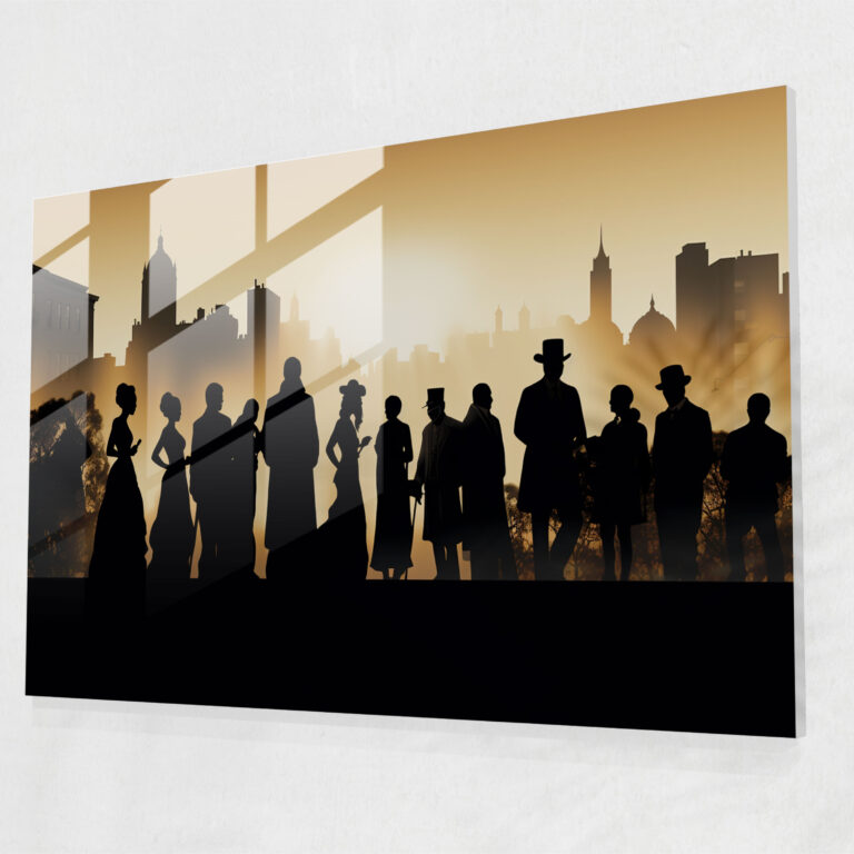 Harlem Silhouetten Glasbild - Zuhause Dekoration Bewegungen