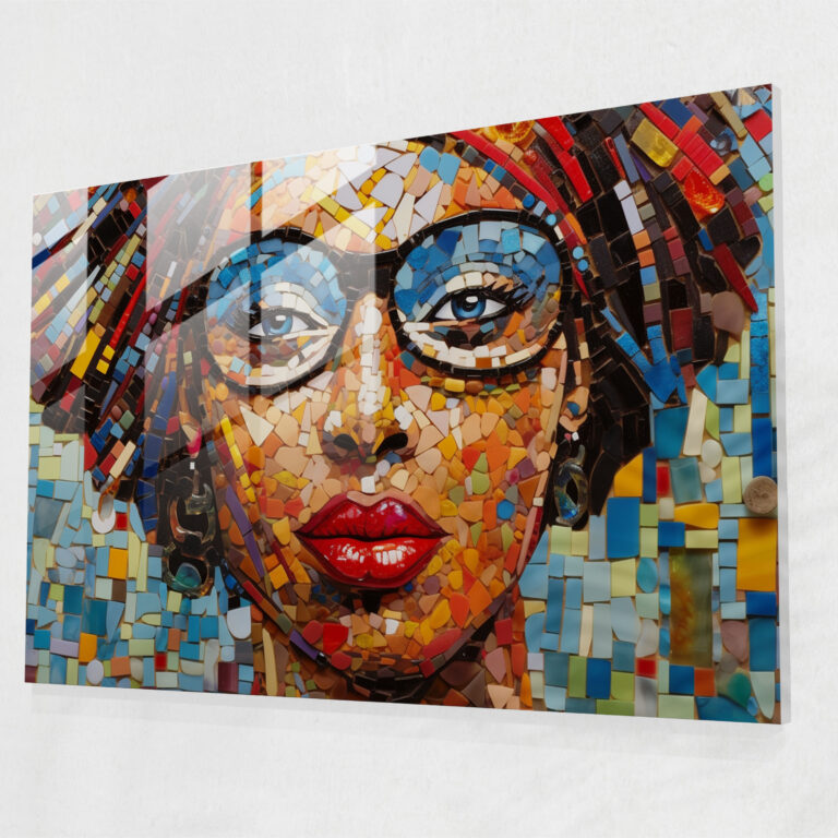 Glasbild Harlem - Bunte Mosaik - Dekoration für Zuhause