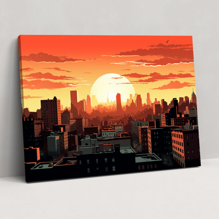 Harlem Skyline Leinwandbild - Sonnenuntergang in Harlem