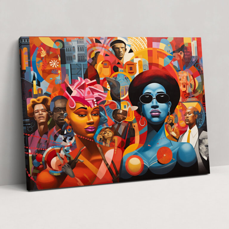 Harlem Vielfalt Leinwandbild - Harlem Wanddekoration Farbenfrohe Komposition Leinwandkunst