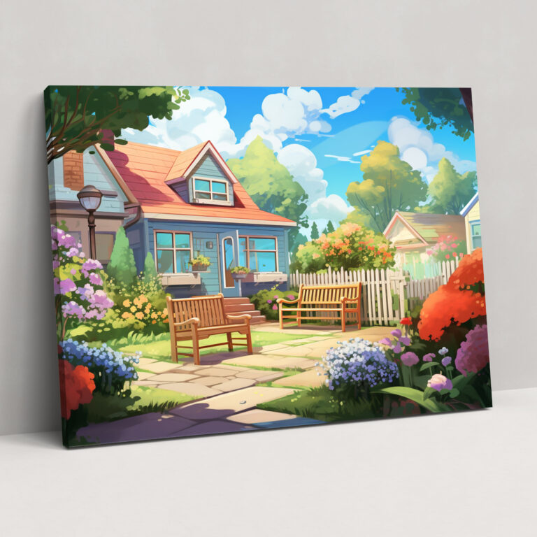 Verzaubernde Gartenmauer Kunst - Harlem Verspielte Digitale Illustration Gemütliches Landhaus Wohnkultur
