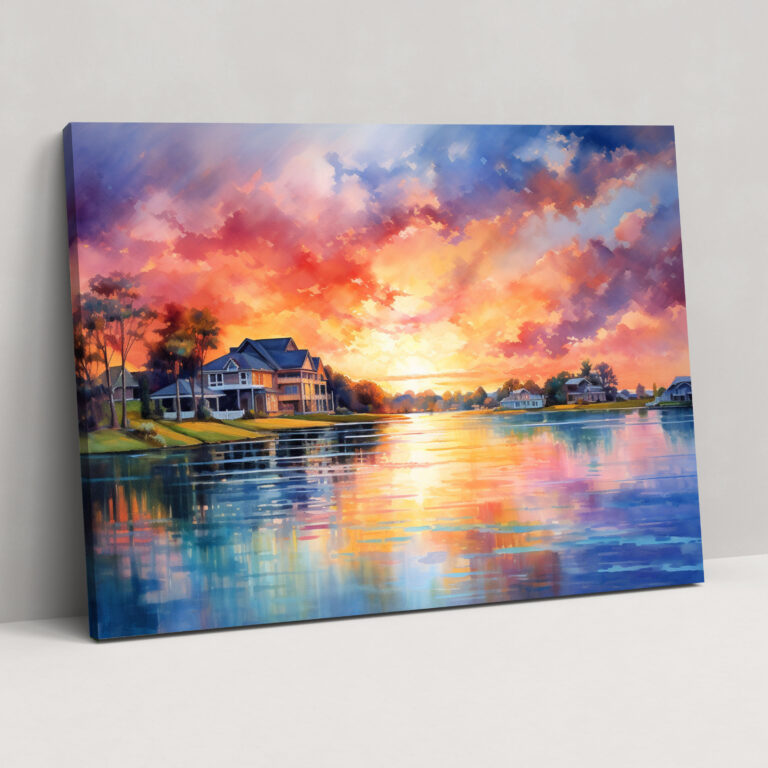 Leinwandbild Sonnenuntergang in Harlem - Wandkunst Dekoration für Zuhause Wanddekoration