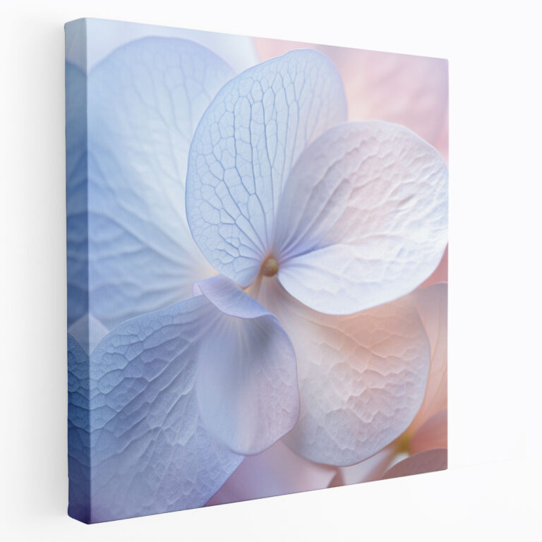 Hydrangea Blütenblatt Wandkunst - Leinwand Wanddekoration Pastellfarben