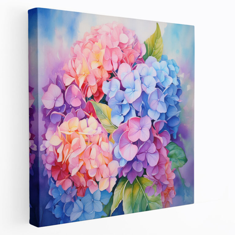 Hydrangea Leinwandbild - Zuhause Dekoration Aquarell