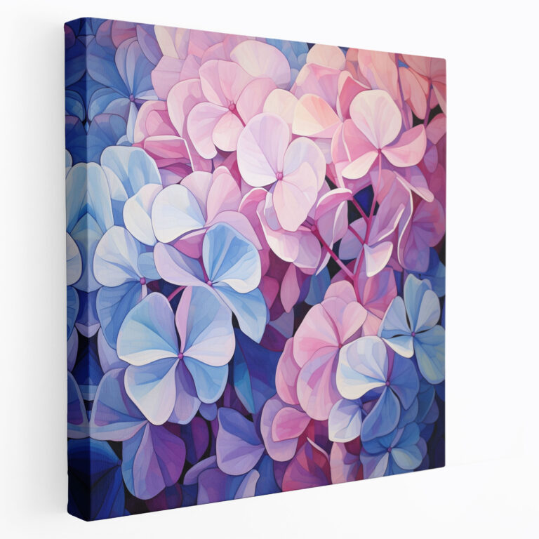 Hydrangea Geometrisches Leinwandbild - Eleganz für die Wanddekoration