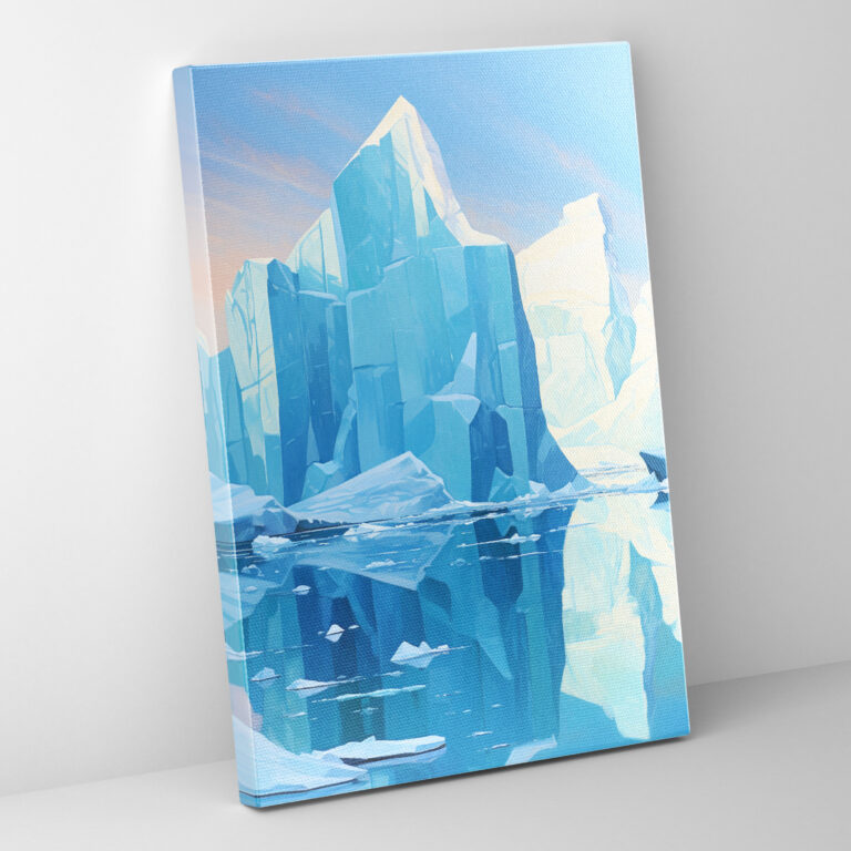 Serene Iceberg Leinwandbild - Eisberg Wandkunst Leinwand-Wandkunst Entfernter Eisberg