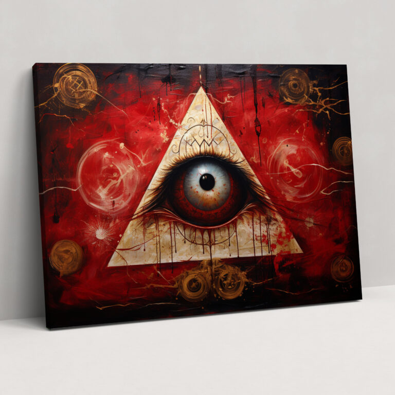 Illuminati Wandkunst - Allsehendes Auge Verbotenes Wissen Altes Wissen