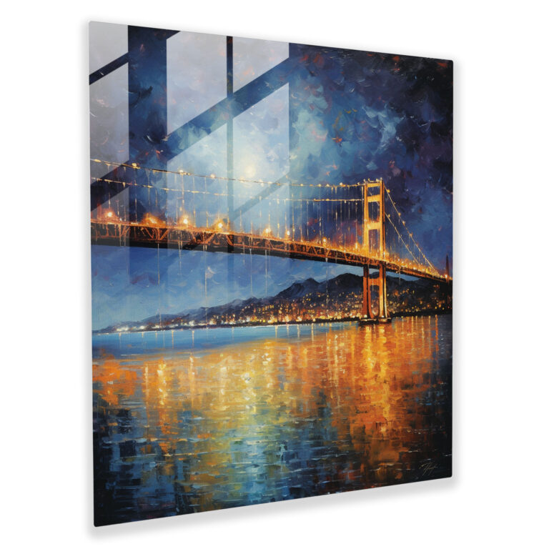 Glasbild Bosphorus Ruhe - Istanbul Beleuchtung