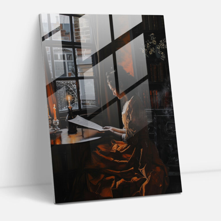 Johannes Vermeer Wanddekoration - Glasbild Kunst aus Glas Heimdekoration