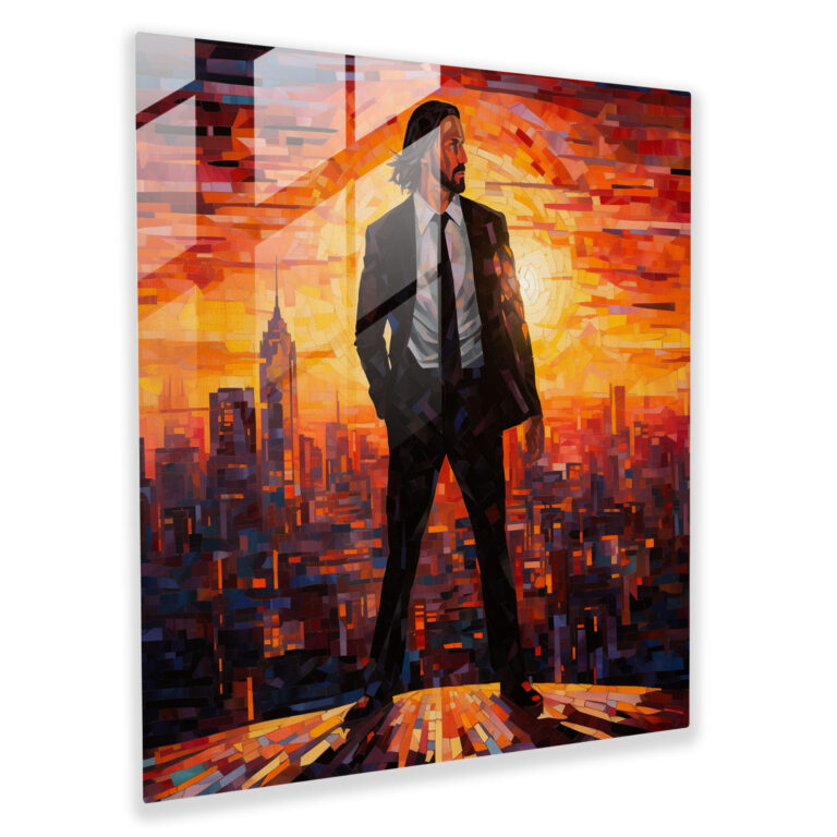 Glasbild John Wick - John Wick Glas Kunst Glas Wandkunst Moderne Kunst