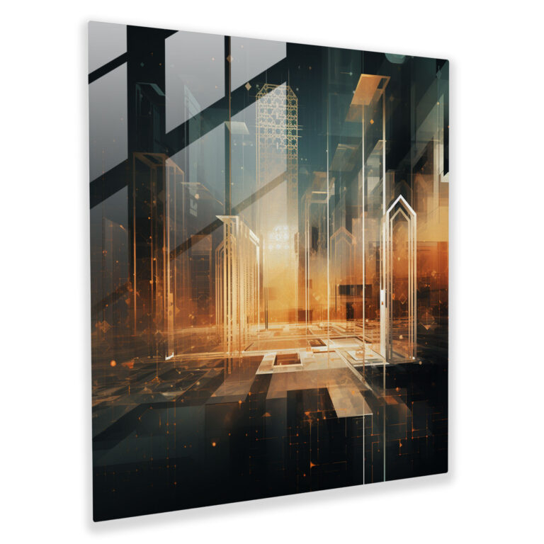 Moderne Kaaba Geometrisches Glasbild - Kaaba Glasbild Zuhause Dekoration
