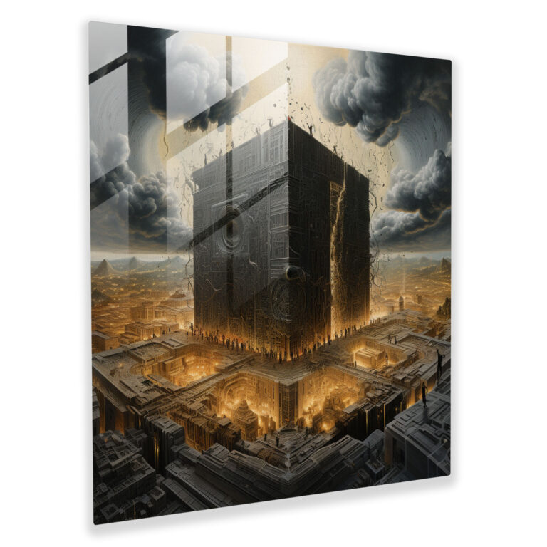 Kaaba Glasbild - Moderne Kunst Symbolik Wohnkultur