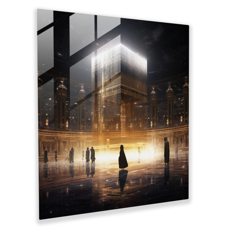 Glasbild Kaaba - Futuristischer Druck - Kaaba Ätherisches Leuchten Glasbild Futuristisch