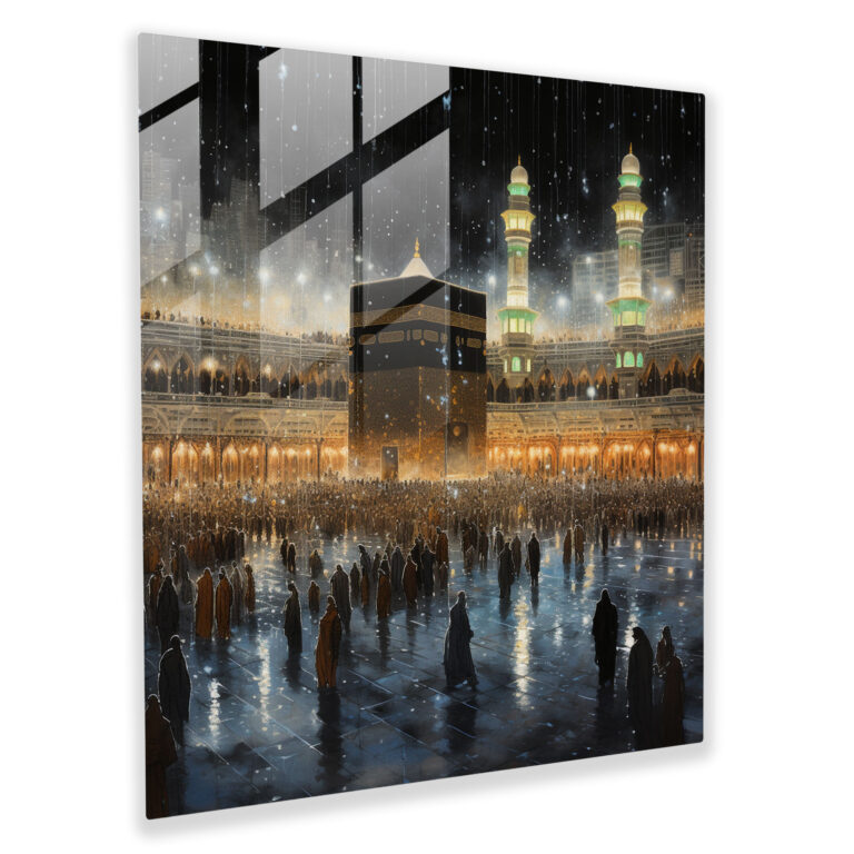 Einzigartiges Kaaba Glasbild - Kaaba Glas Kunst Glasdruck Wohnkultur