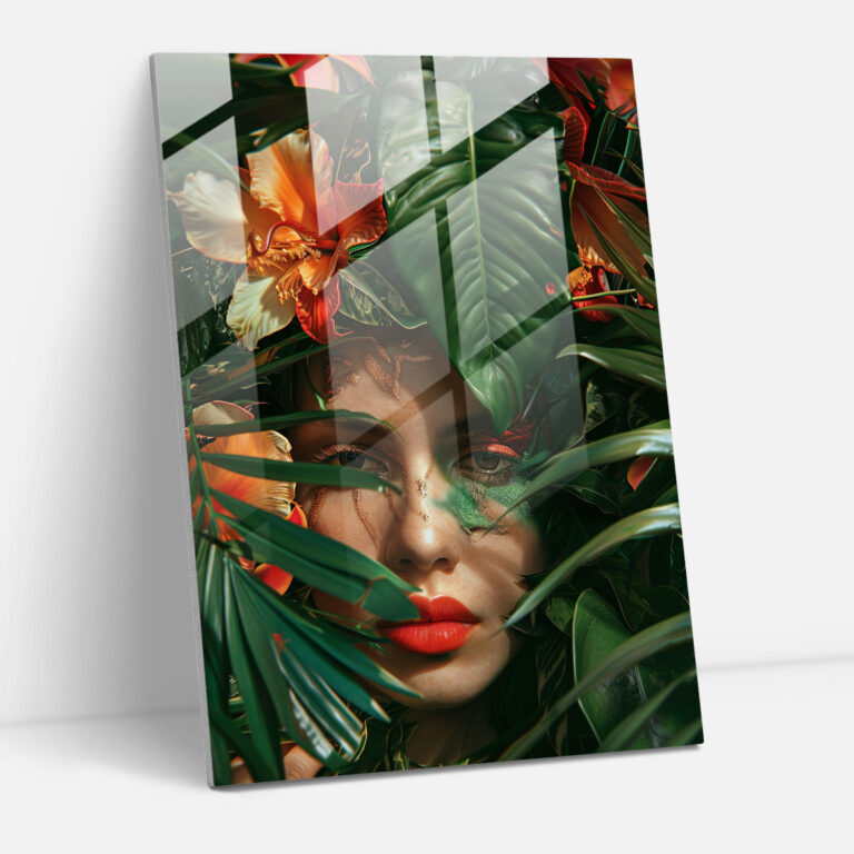 Glasbild im Stil von Frida Kahlo - Frida Kahlo Werke Moderne Kunst Wanddekoration