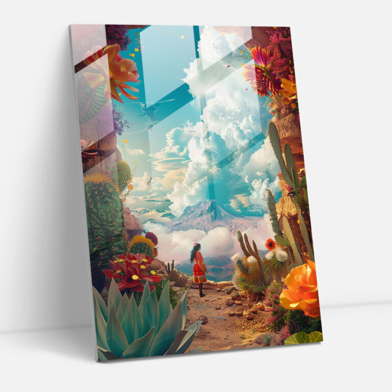Frida Kahlo Style Glasbild - Moderne Kunst