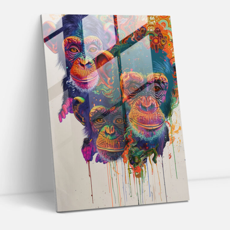 Frida Kahlo Stil Wanddekoration - Glasbild Leinwandbild Helle Farben Surreale Träume