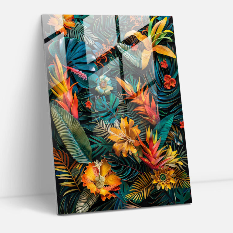 Glasbild im Stil von Frida Kahlo - Frida Kahlo Kunstwerke Glasbild Moderne Kunst