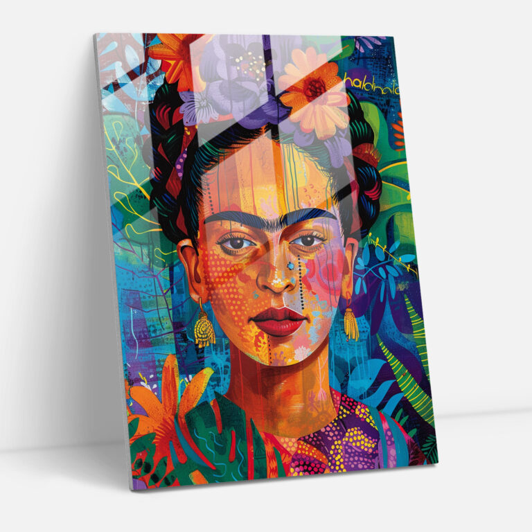 Glasbild im Frida Kahlo-Stil - Frida Kahlo Werke Glasbild Wanddekoration Wohnkultur