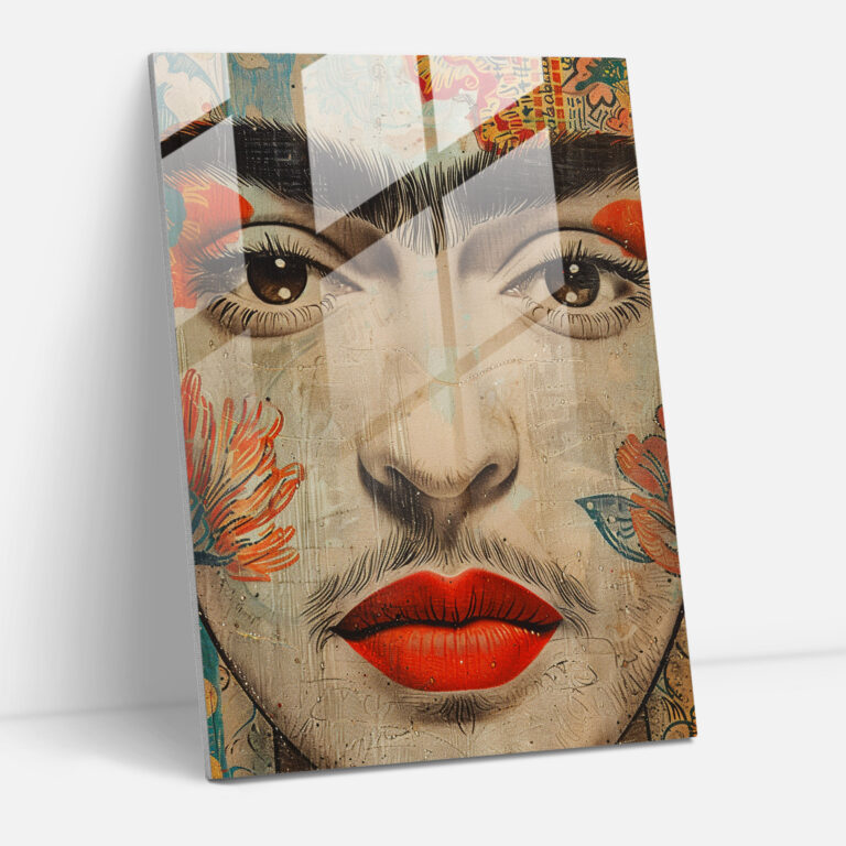 Frida Kahlo Stil Wanddekoration - Glasbild Wanddekoration Glas Wandkunst