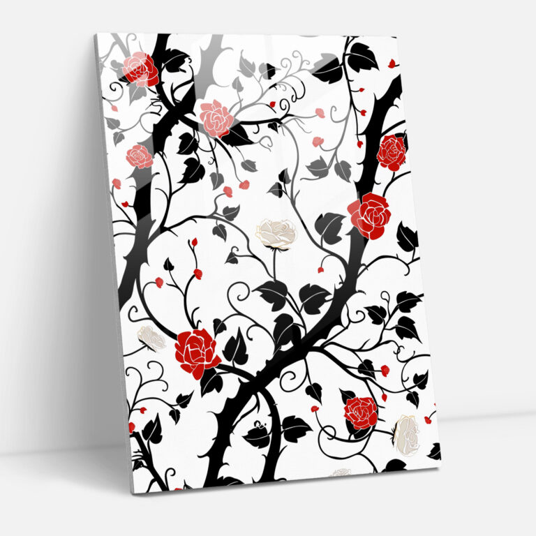 Glasbild im Stil von Frida Kahlo - Frida Kahlo Kunstwerke Glasbild Glaswandkunst Wanddekoration