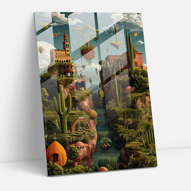 Frida Kahlo Stil Moderne Kunst - Frida Kahlo Werke Surrealistische Landschaft Glasbild