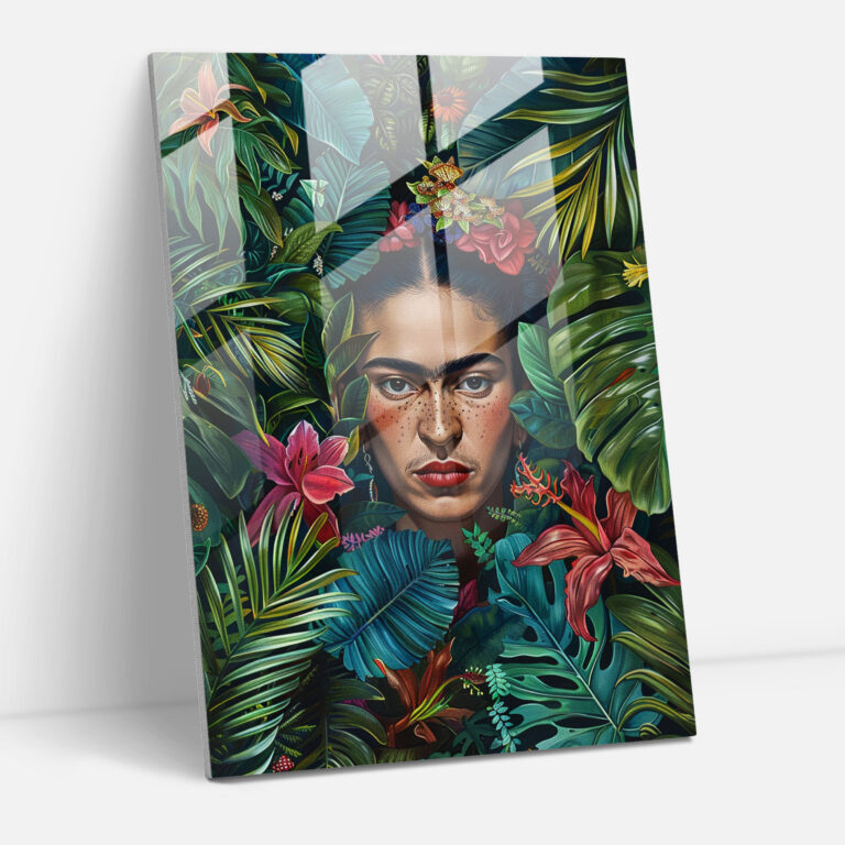 Frida Kahlo Stil Wanddekoration - Frida Kahlo Eserleri Wanddekoration Glasbild