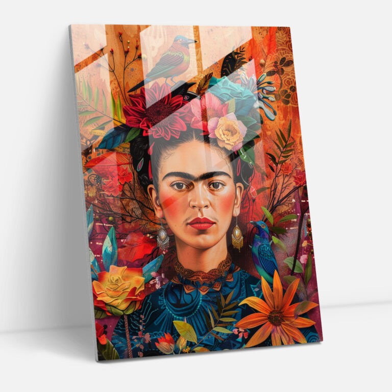 Frida Kahlo Stil Wanddekoration - Leinwandbild Glasbild Moderne Kunst