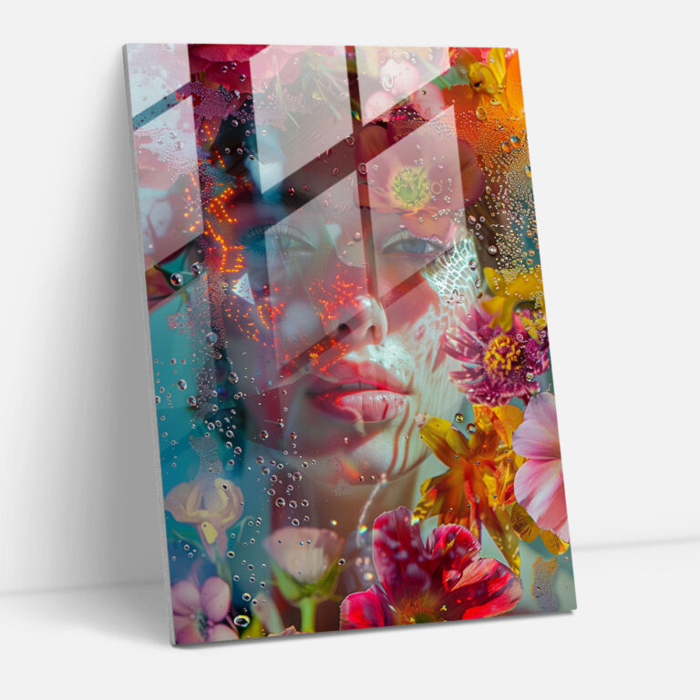 Glasbild im Frida Kahlo Stil - Frida Kahlo Kunstwerke Glasbild Frida Kahlo Stil Moderne Kunst